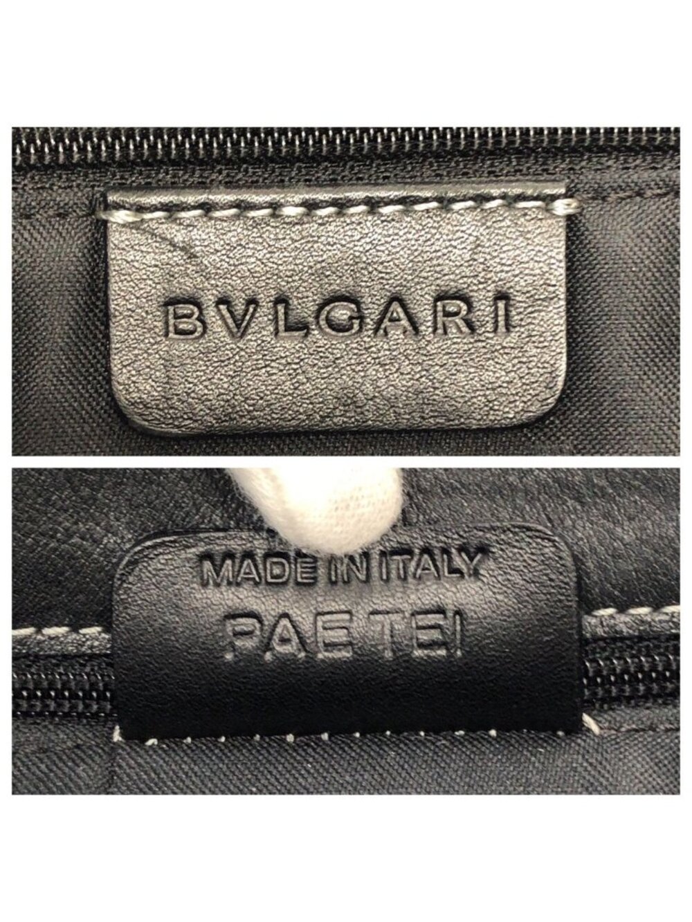 Bvlgari Vintage 2-Way Black Silver Leather Tote Shoulder Bag - Picture 4 of 9
